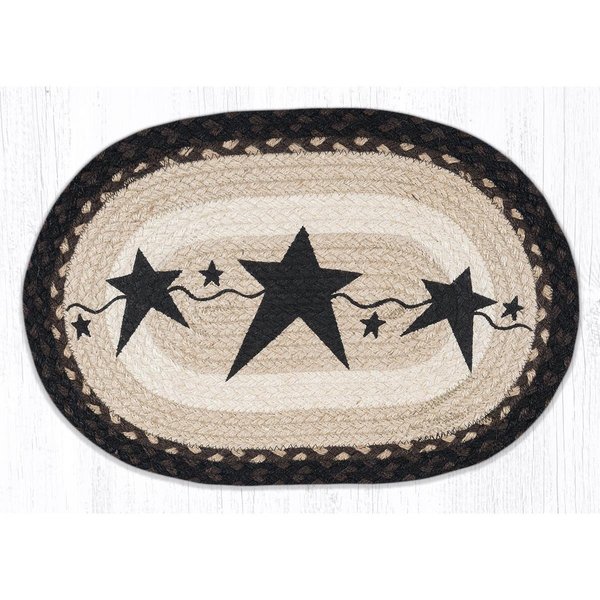 Razoredge 13 x 19 in. PM-OP-313 Primitive Star Black Oval Placemat RA2548508